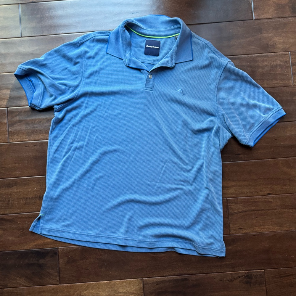 Tommy Bahama Blue Textured Polo Shirt